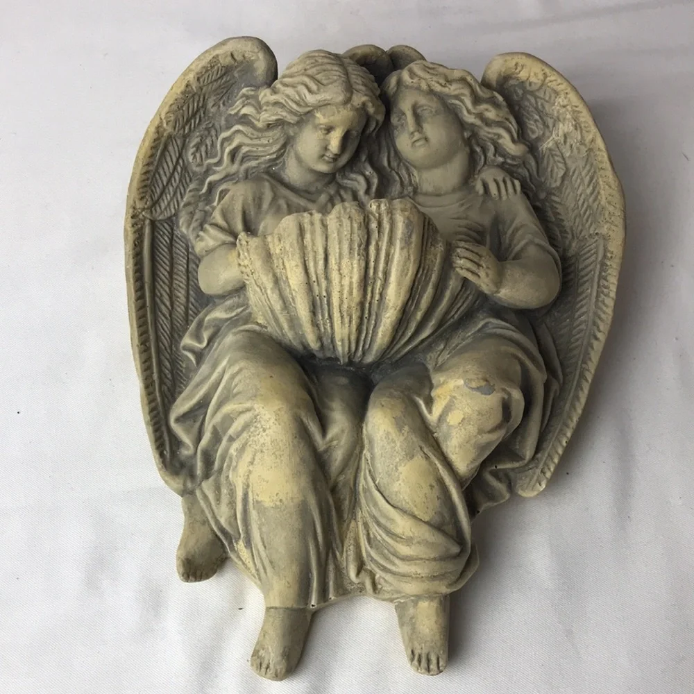 Angels Stone cast wall plaque decor